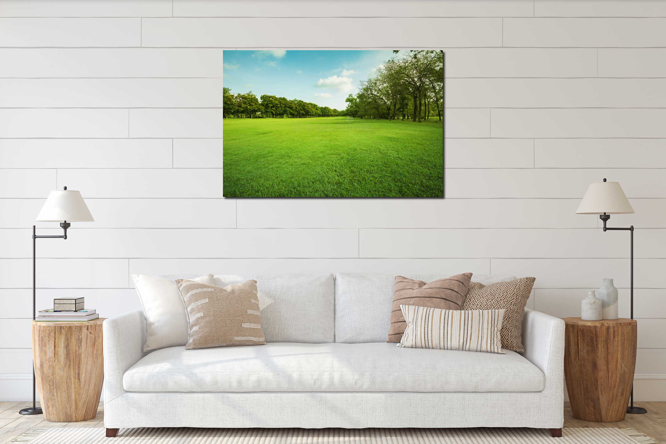 Canvas hanging interior mockup