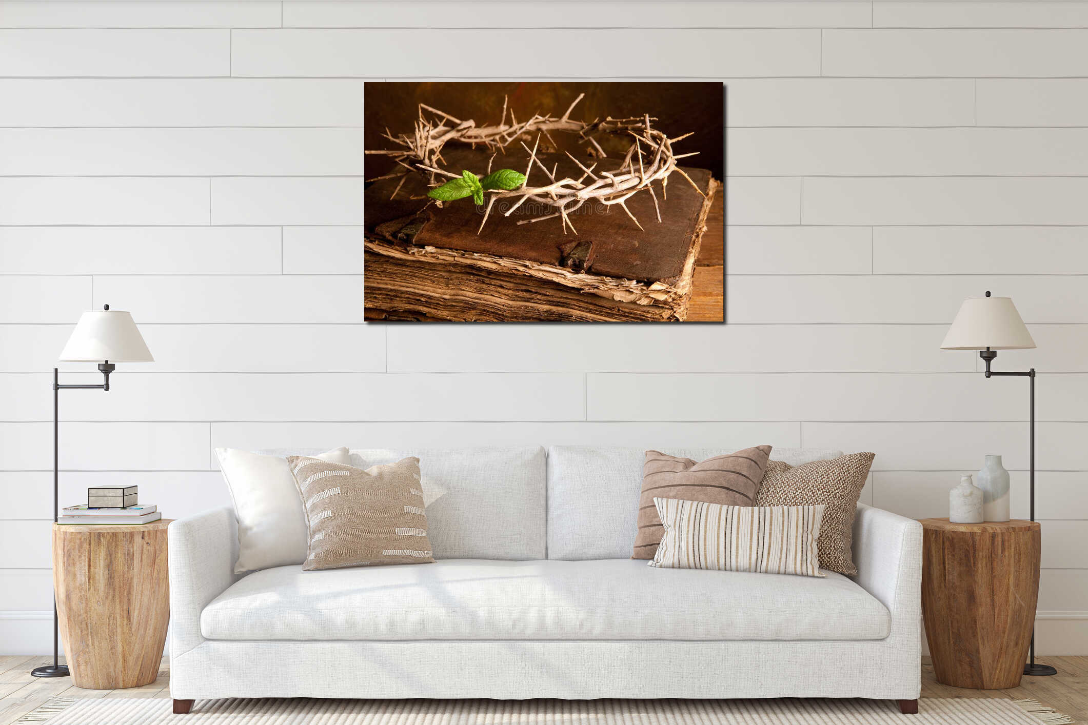 Canvas hanging interior mockup