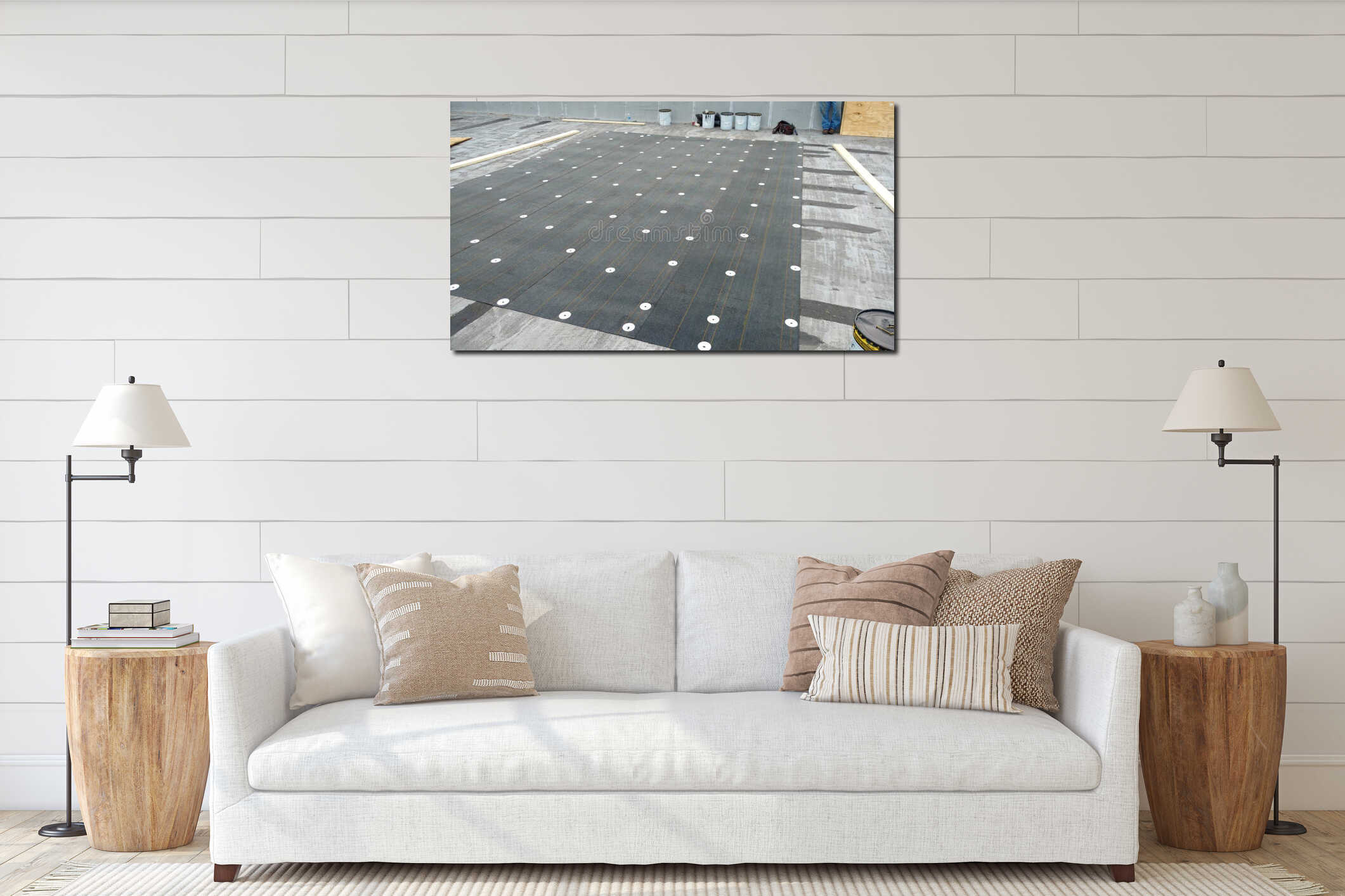 Canvas hanging interior mockup