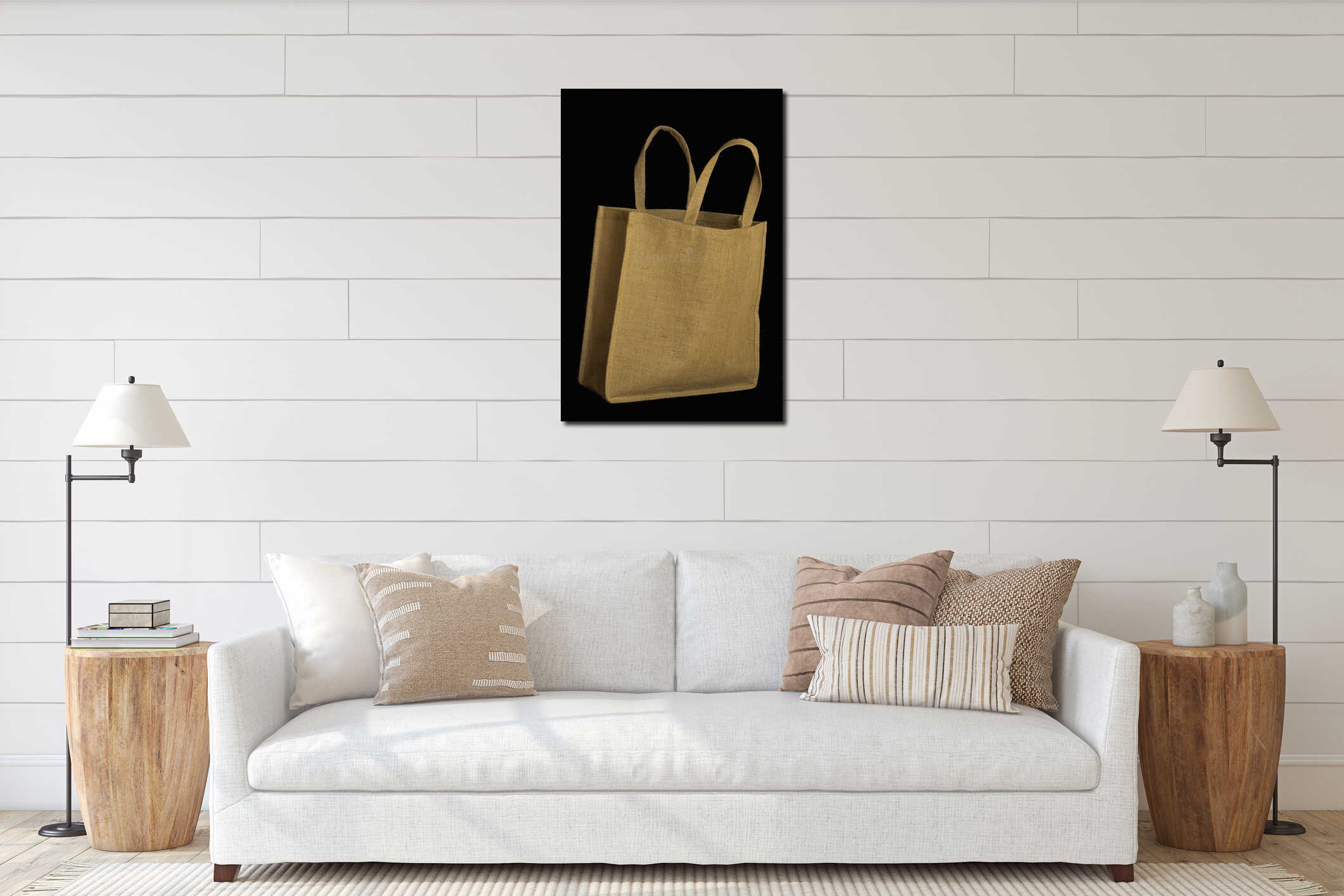Canvas hanging interior mockup