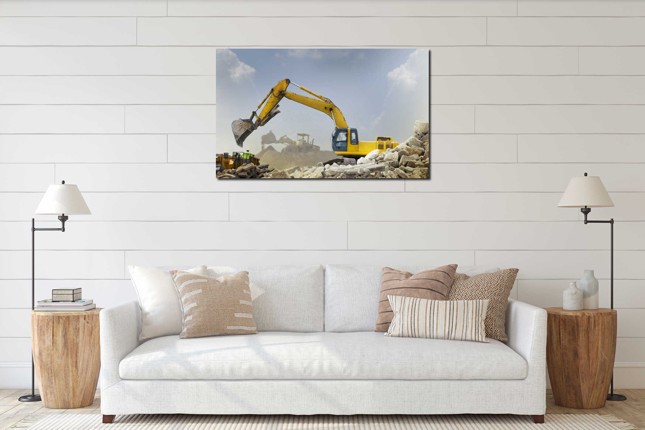 Canvas hanging interior mockup