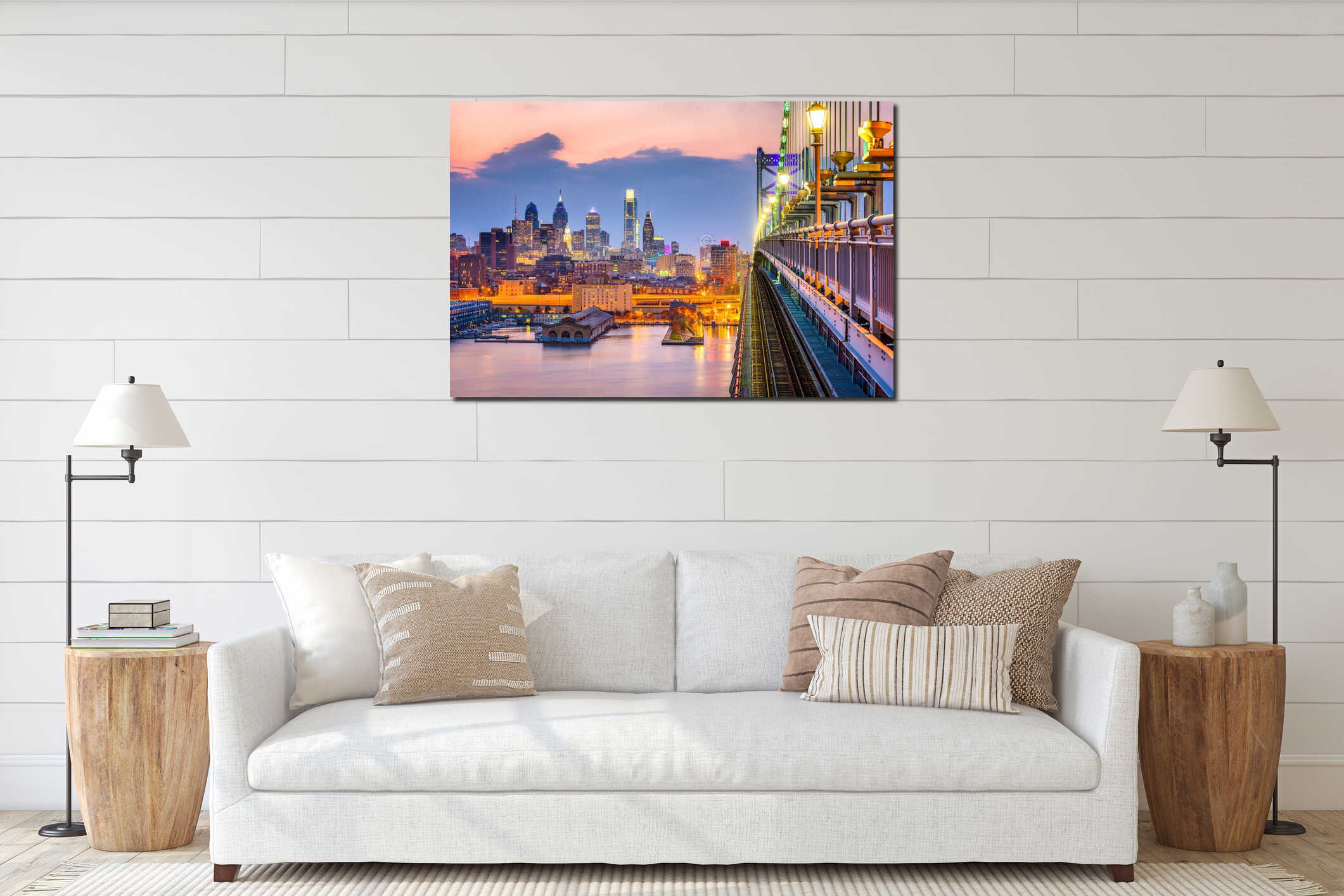 Canvas hanging interior mockup